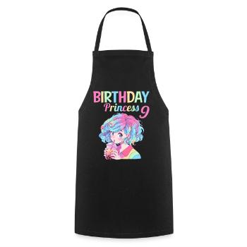 Anime Mandga Boba Bubble Tea 9ème anniversaire - Tablier de cuisine - noir - Devant - AI Model Male 185 dark (185cm)