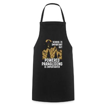 Paramoteur - L’école est importante mais propulsée par - Tablier de cuisine - noir - Devant - AI Model Male 185 dark (185cm)