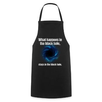 What happens in the black hole, stays in the - Cooking Apron - black - Front - AI Model Male 185 dark (185cm)