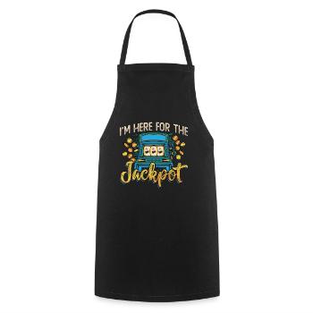 Slots Machine I'm Here For The Jackpot Lucky Slots - Cooking Apron - black - Front - AI Model Male 185 dark (185cm)