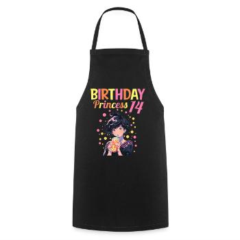 Anime Mandga Boba Bubble Tea 14. Geburtstag - Kochschürze - Schwarz - Vorne - AI Model Male 185 dark (185cm)