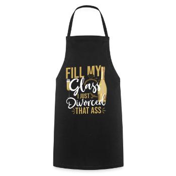 Happy Divorce Party Fill My Glass - Kochschürze - Schwarz - Vorne - AI Model Male 185 dark (185cm)