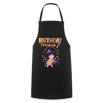 Anime Mandga Boba Bubble Tea 7th Birthday - Cooking Apron - black - Front - AI Model Male 185 dark (185cm)