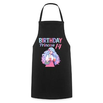Anime Mandga Boba Bubble Tea 14. Geburtstag - Kochschürze - Schwarz - Vorne - AI Model Male 185 dark (185cm)