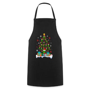 Gurke Weihnachten Lustige Gurke Frohe Weihnachten - Kochschürze - Schwarz - Vorne - AI Model Male 185 dark (185cm)
