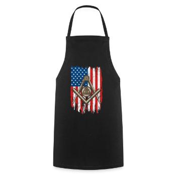 Amerikanische Flagge Freimaurerei Freimaurerei USA Square und - Kochschürze - Schwarz - Vorne - AI Model Male 185 dark (185cm)