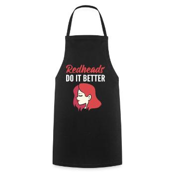 Redheads Do It Better Friseur - Kochschürze - Schwarz - Vorne - AI Model Male 185 dark (185cm)