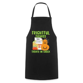 Terrifying Figures Treats in Check Hallow - Cooking Apron - black - Front - AI Model Male 185 dark (185cm)