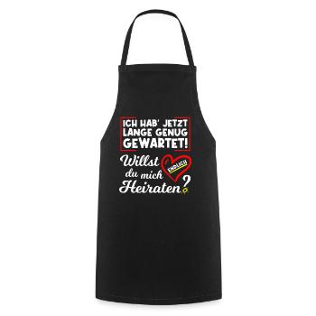 Willst du mich endlich heiraten? Heiratsantrag - Kochschürze - Schwarz - Vorne - AI Model Male 185 dark (185cm)