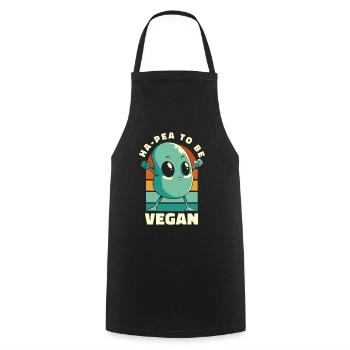 Ha-Pea To Be Vegan Vegans Plant-Based Vegan - Cooking Apron - black - Front - AI Model Male 185 dark (185cm)