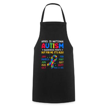 Autisme Sensibilisation Autistique Drôle Spectre de l’autisme - Tablier de cuisine - noir - Devant - AI Model Male 185 dark (185cm)
