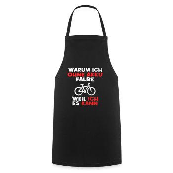 Fahrrad ohne Akku Spruch - Kochschürze - Schwarz - Vorne - AI Model Male 185 dark (185cm)