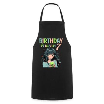 Anime Mandga Boba Bubble Tea 7th Birthday - Cooking Apron - black - Front - AI Model Male 185 dark (185cm)