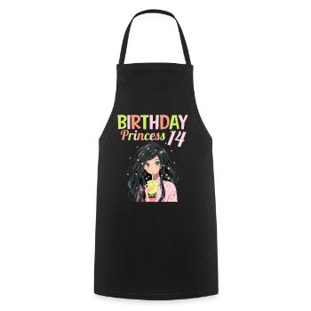 Anime Mandga Boba Bubble Tea 14. Geburtstag - Kochschürze - Schwarz - Vorne - AI Model Male 185 dark (185cm)