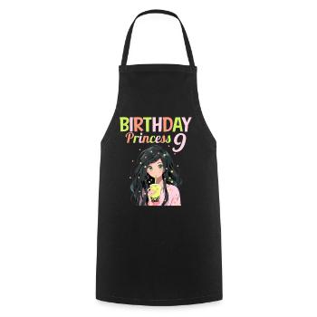 Anime Mandga Boba Bubble Tea 9th Birthday - Cooking Apron - black - Front - AI Model Male 185 dark (185cm)