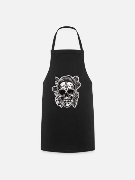 Totenkopf Totenschädel Skulls Skull - Kochschürze - Schwarz