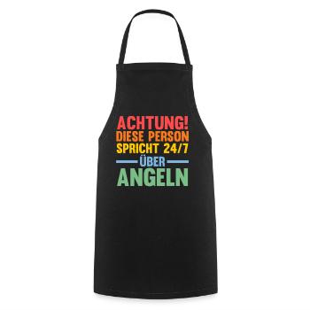 Angel Fischen Angeln Angler - Kochschürze - Schwarz - Vorne - AI Model Male 185 dark (185cm)