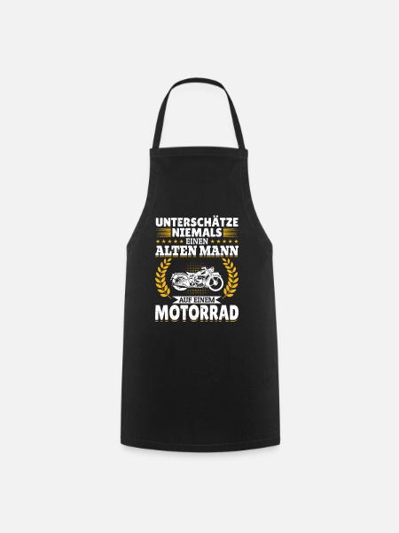 Unterschätze niemals einen Mann auf einem Motorrad - Kochschürze - Schwarz