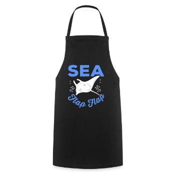 Mantarochen Sea Flap Flap Mantarochen Liebhaber - Kochschürze - Schwarz - Vorne - AI Model Male 185 dark (185cm)