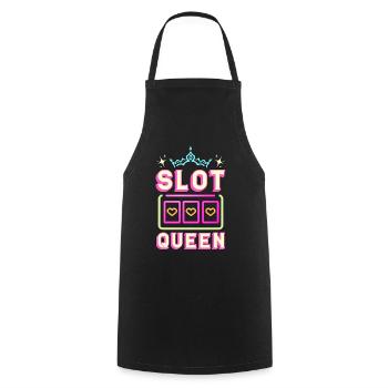 Slots Machine Slot Queen Casino Jackpot Betting - Cooking Apron - black - Front - AI Model Male 185 dark (185cm)