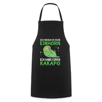 Ich habe einen Kakapo Neuseeland Papagei - Kochschürze - Schwarz - Vorne - AI Model Male 185 dark (185cm)