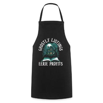 Spooky listings scary profits brokers - Cooking Apron - black - Front - AI Model Male 185 dark (185cm)