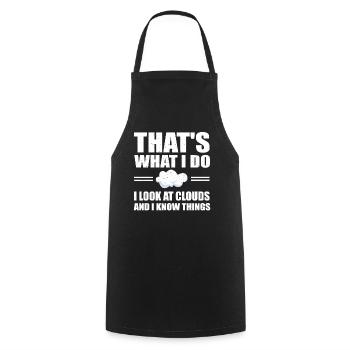 Funny Weather Watcher Outfit Meteorologist Storm - Cooking Apron - black - Front - AI Model Male 185 dark (185cm)