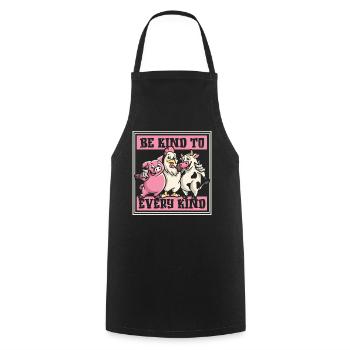 Be Kind To Every Kind Vegan Vegans Plant-Based - Cooking Apron - black - Front - AI Model Male 185 dark (185cm)