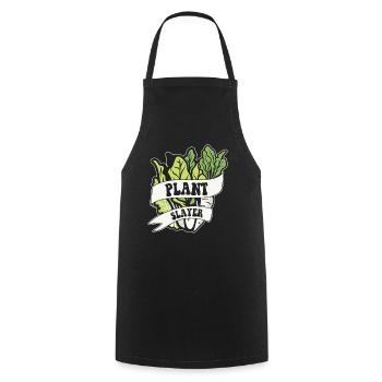 Plant Slayer Vegan Vegans Plant-Based Veganism - Cooking Apron - black - Front - AI Model Male 185 dark (185cm)