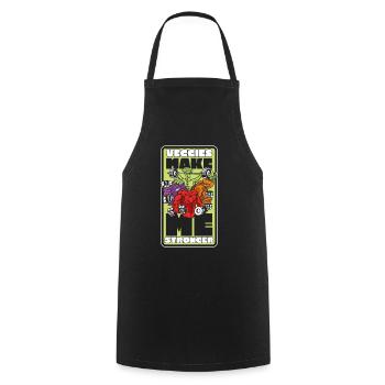 Veggies Make Me Stronger Vegans Plant-Based - Cooking Apron - black - Front - AI Model Male 185 dark (185cm)