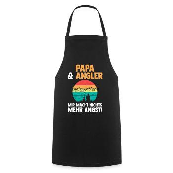 Angel Vater Papa Fischen Angeln Angler - Kochschürze - Schwarz - Vorne - AI Model Male 185 dark (185cm)