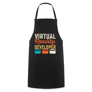 VR Virtuel Reality - Kochschürze - Schwarz - Vorne - AI Model Male 185 dark (185cm)