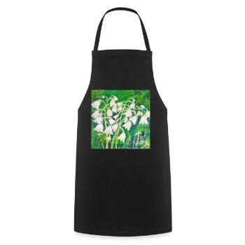 Muguet de style impressionniste - Tablier de cuisine - noir - Devant - AI Model Male 185 dark (185cm)