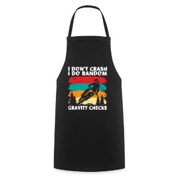 I Dont Crash I Do Random Gravity Checks Motorcross - Cooking Apron - black - Front - AI Model Male 185 dark (185cm)