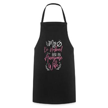 Happy Divorce Party My Ex Husband - Cooking Apron - black - Front - AI Model Male 185 dark (185cm)