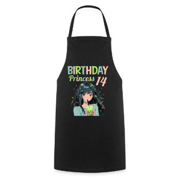 Anime Mandga Boba Bubble Tea 14. Geburtstag - Kochschürze - Schwarz - Vorne - AI Model Male 185 dark (185cm)