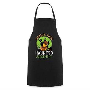 Gavel's Thud Haunted Judgement Attorney Hallow - Cooking Apron - black - Front - AI Model Male 185 dark (185cm)