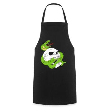 The skull and the snake - Cooking Apron - black - Front - AI Model Male 185 dark (185cm)