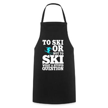 Funny Ski Saying Gift - Cooking Apron - black - Front - AI Model Male 185 dark (185cm)