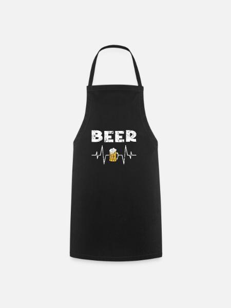 Bier Herzschlag - Kochschürze - Schwarz