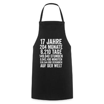 17 Jahre Siebzehnter Geburtstag - Kochschürze - Schwarz - Vorne - AI Model Male 185 dark (185cm)