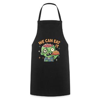 We Can Eat It Zombie Halloween Zombies - Cooking Apron - black - Front - AI Model Male 185 dark (185cm)
