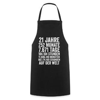 21 Jahre Einundzwanzigster Geburtstag - Kochschürze - Schwarz - Vorne - AI Model Male 185 dark (185cm)
