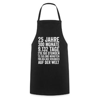 25 Jahre Fünfundzwanzigster Geburtstag - Kochschürze - Schwarz - Vorne - AI Model Male 185 dark (185cm)