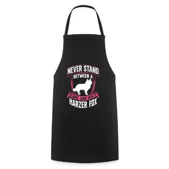 Girl and her Harz Fox Old German Herding Dog - Cooking Apron - black - Front - AI Model Male 185 dark (185cm)