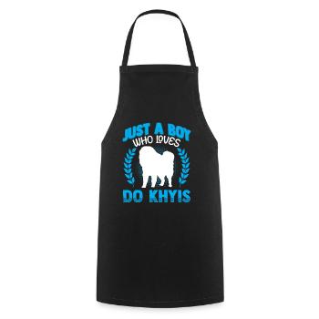 Boy Loving Do Khyi Tibetan Mastiff - Cooking Apron - black - Front - AI Model Male 185 dark (185cm)
