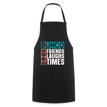 Bunco Good Friends Good Laughs Good Party Game - Kochschürze - Schwarz - Vorne - AI Model Male 185 dark (185cm)