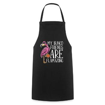 My Bunco Friends Are Flamazing Bunco Party Dices - Cooking Apron - black - Front - AI Model Male 185 dark (185cm)