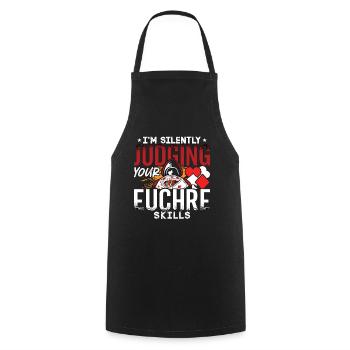 Euchre Je juge silencieusement ton jeu de cartes Euchre - Tablier de cuisine - noir - Devant - AI Model Male 185 dark (185cm)