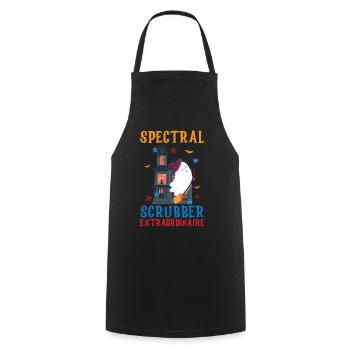 Spectral Scrubber Extraordinaire Caretaker Hello - Cooking Apron - black - Front - AI Model Male 185 dark (185cm)